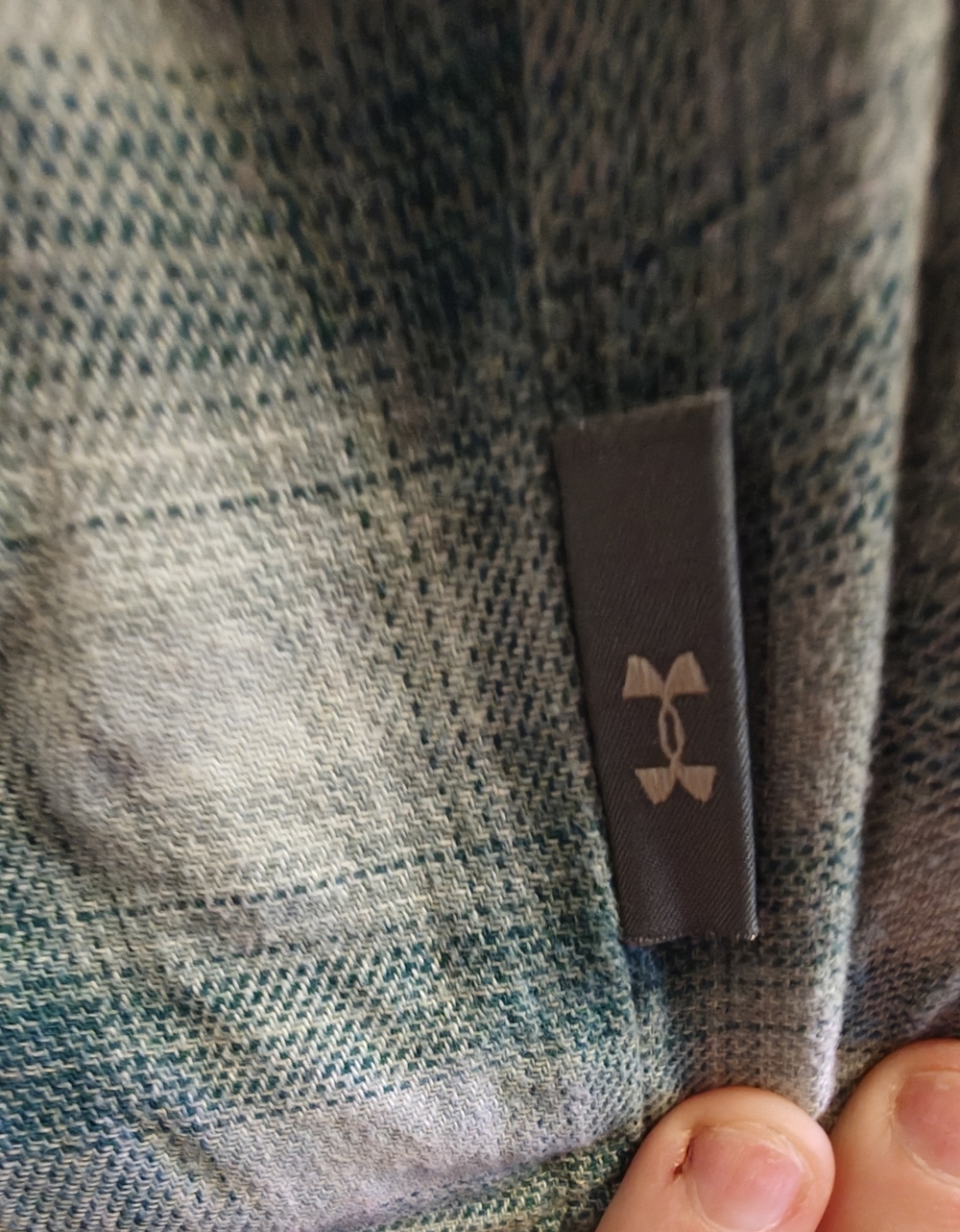 Under Armour Women's Teal and White Plaid Hooded Button-Up Size M - Picture 4 of 9